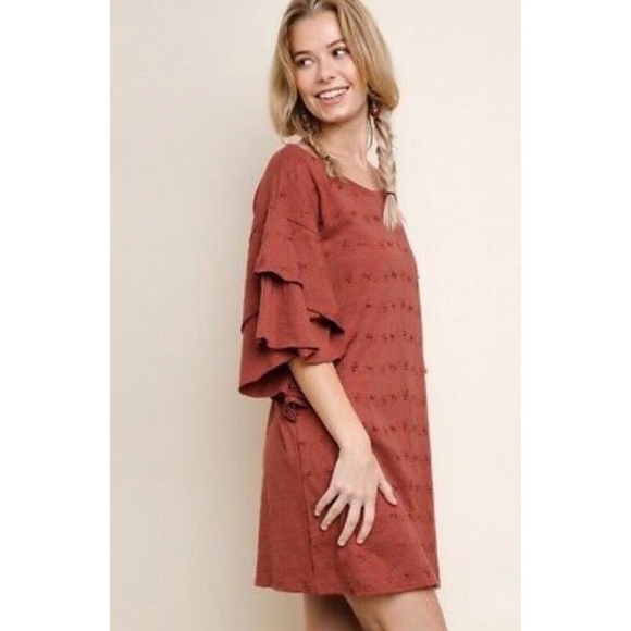 💕Layered Bell Sleeve Mini Dress - Picture 2 of 5